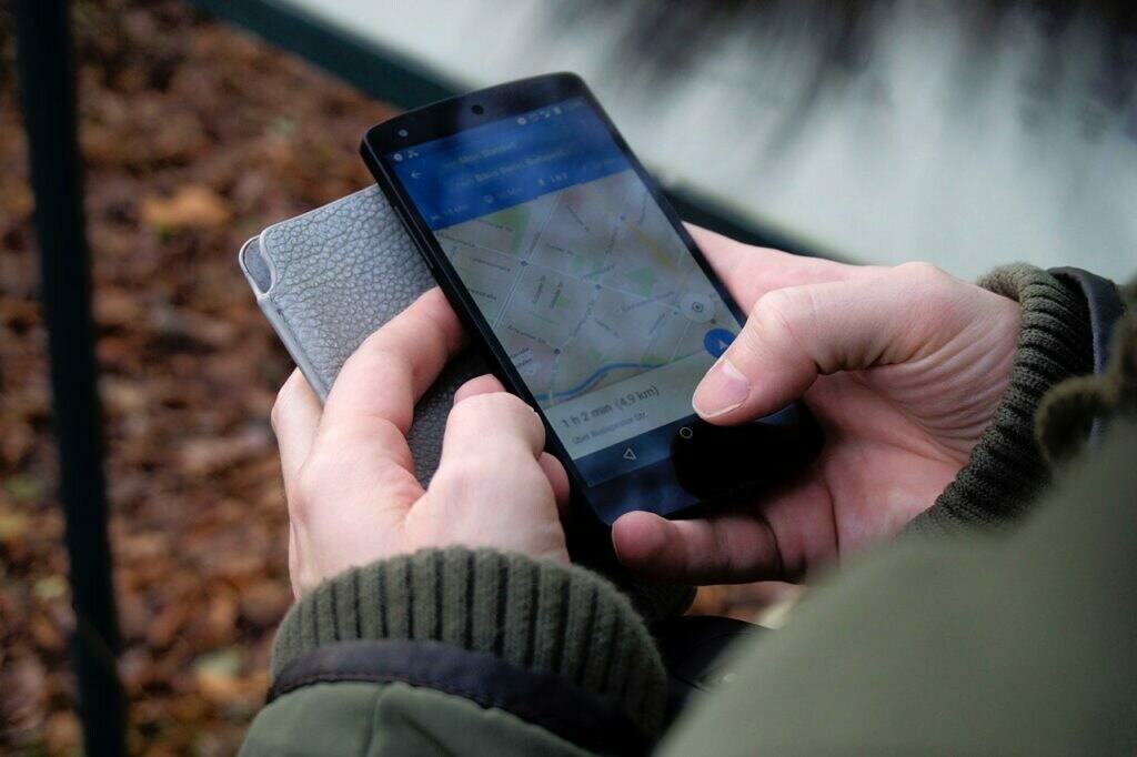 a person holding a cell phone