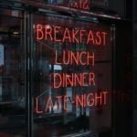a sign on a glass window