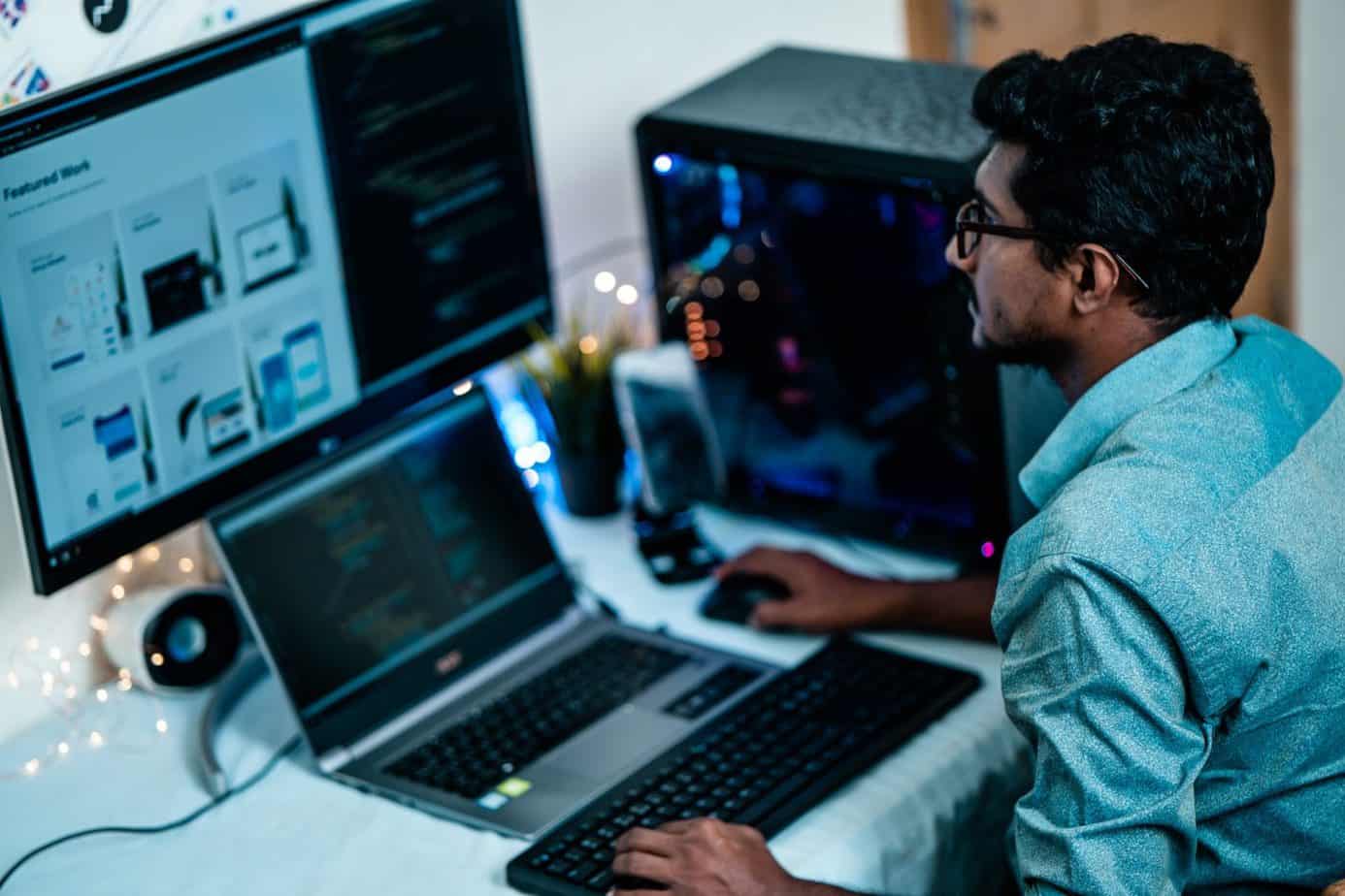 a person working on a laptop