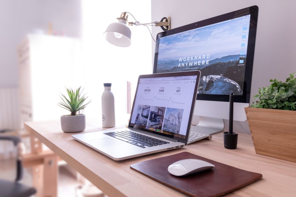 a laptop on a desk