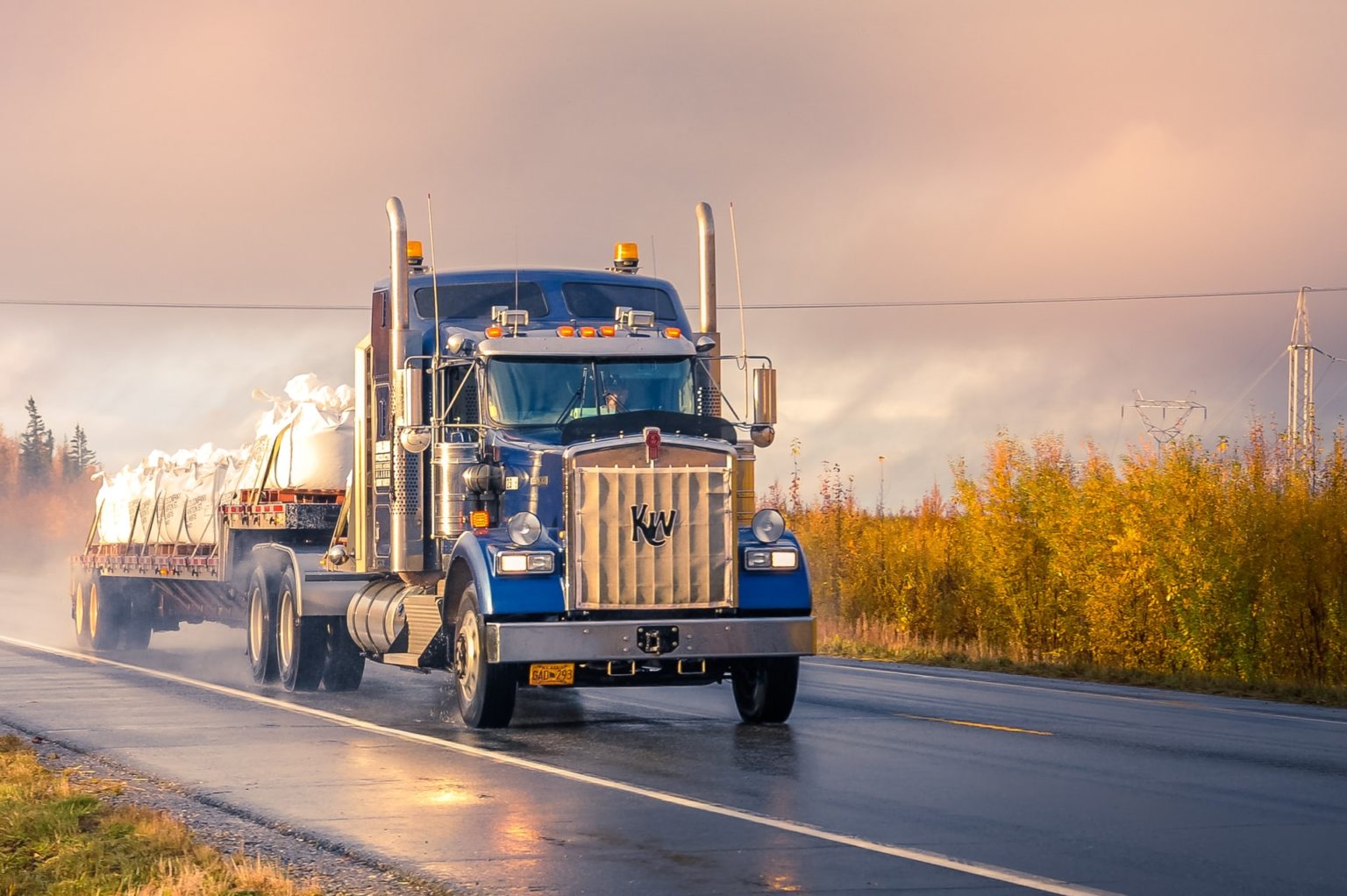 a truck on a road