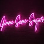 a neon sign on a building