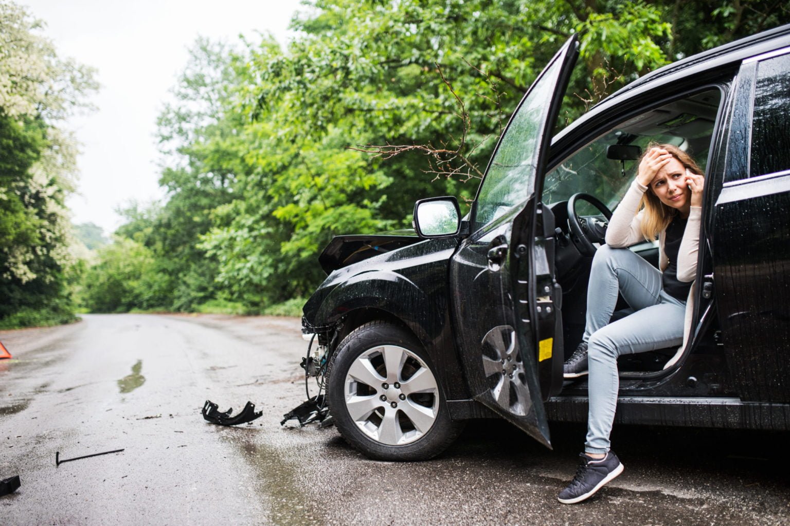 a person sitting in a car