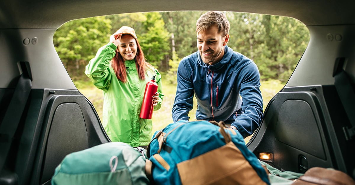 a man and woman in a car