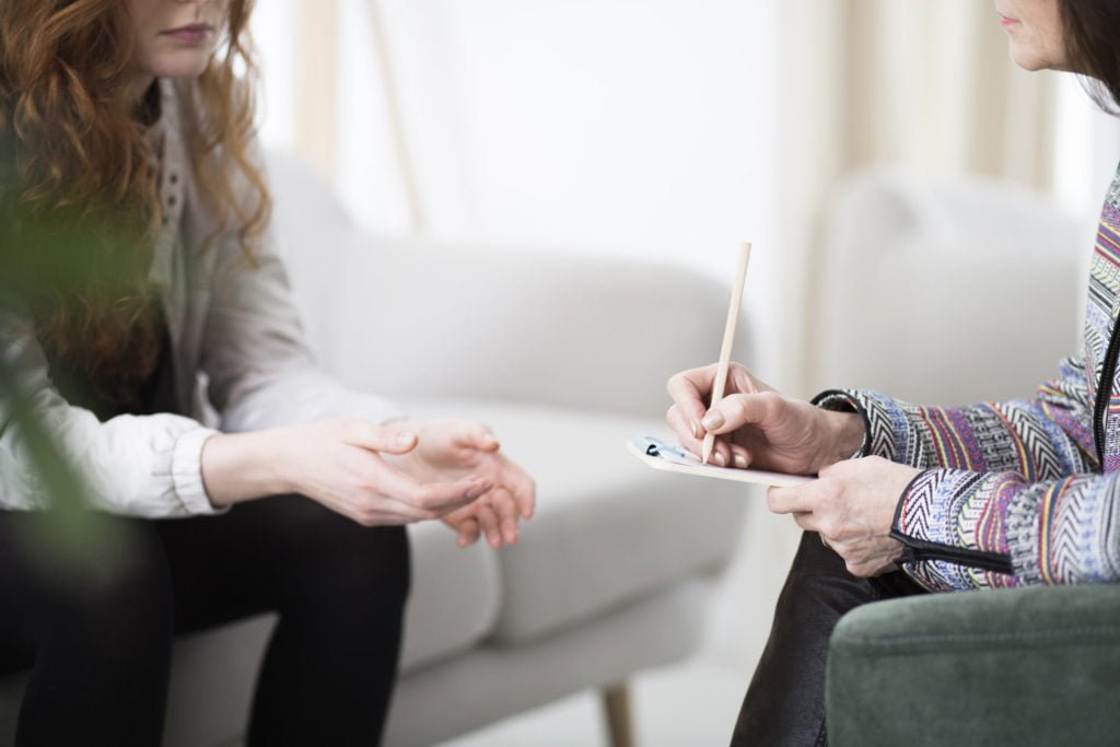 a man and a woman having a conversation