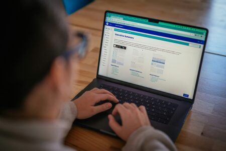a person using a laptop