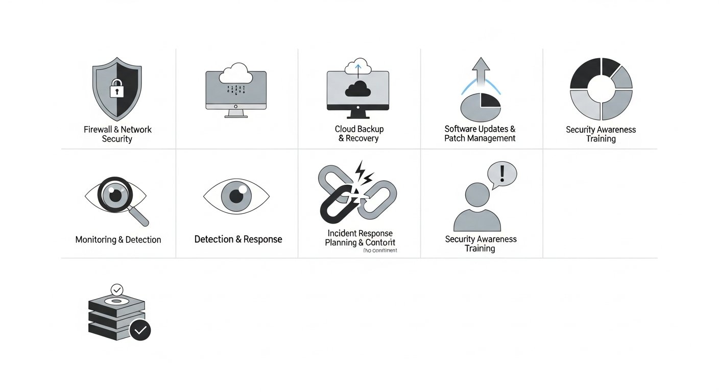 Abstract visualization of the trajectory of threat mitigation technologies and quantum cryptography
