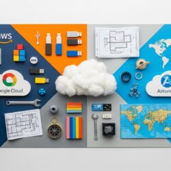 Featured illustration comparing AWS, Google Cloud, and Azure AI cloud platforms and their role in the future of work