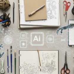 Conceptual illustration of AI automation putting jobs at risk in the future of work
