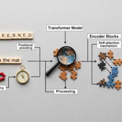 Illustration of transformer model architecture for AI and the future of work